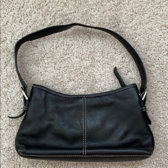 LOFT Black Leather Small Shoulder Purse - Picture 3 of 13